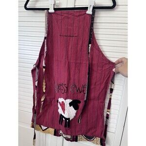 Apron Sheep Bless Ewe Cotton Farmhouse Faith  Kitchen Handmade Grandma Core